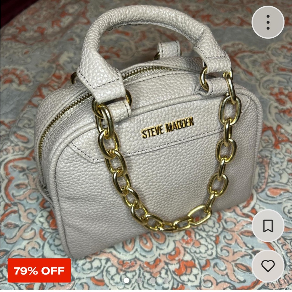 Steve Madden Cream Mini Bag with Gold Chain